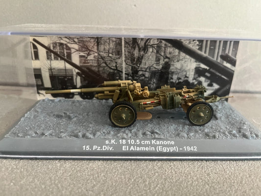Miniature Militaire Char Tank Blindé Canon s.K. 18 10.5 cm Kanone Altaya 1/72