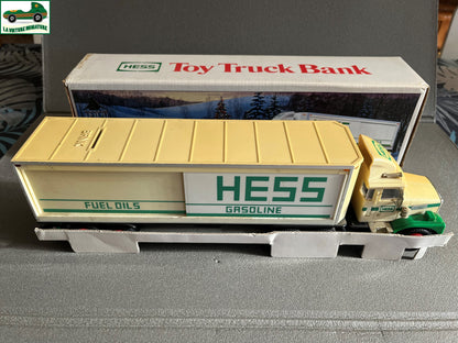 Voiture Miniature Camion Semi Remorque Tirelire Hess Toy Truck Bank Ancien HS