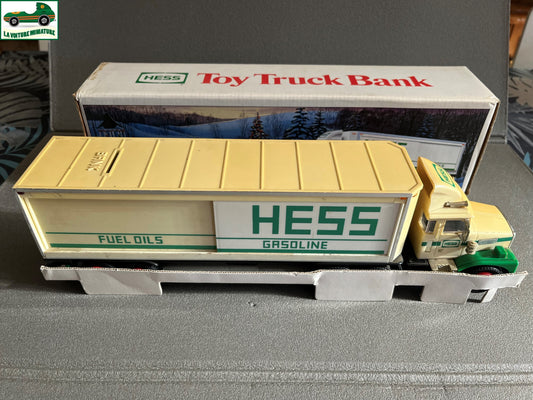 Voiture Miniature Camion Semi Remorque Tirelire Hess Toy Truck Bank Ancien HS