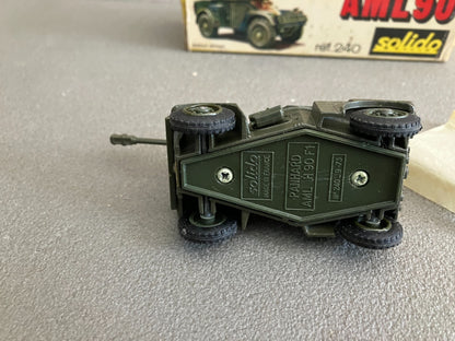 Ancienne Miniature Militaire Blindé char Panhard AML 90 240 Solido France 1/50