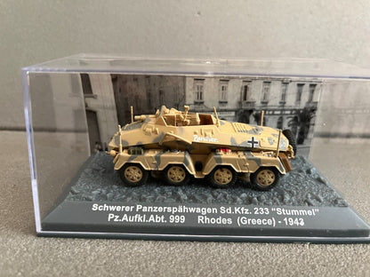 Miniature Militaire Char Tank Blindé Schwerer Panzerspahwagen Sd.Kfz Altaya 1/72