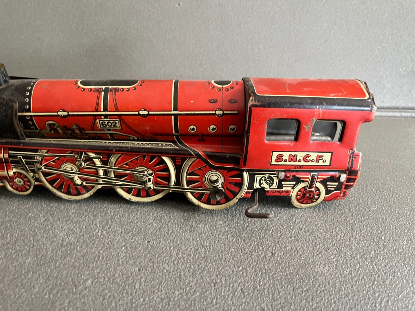 Jouet Ancien Mécanisme Miniature Train Locomotive SNCF Memo 602 France Incomplet