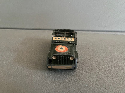 Rare Ancienne Voiture Miniature Militaire Jeep Willis Armée Française Zamak 1/43