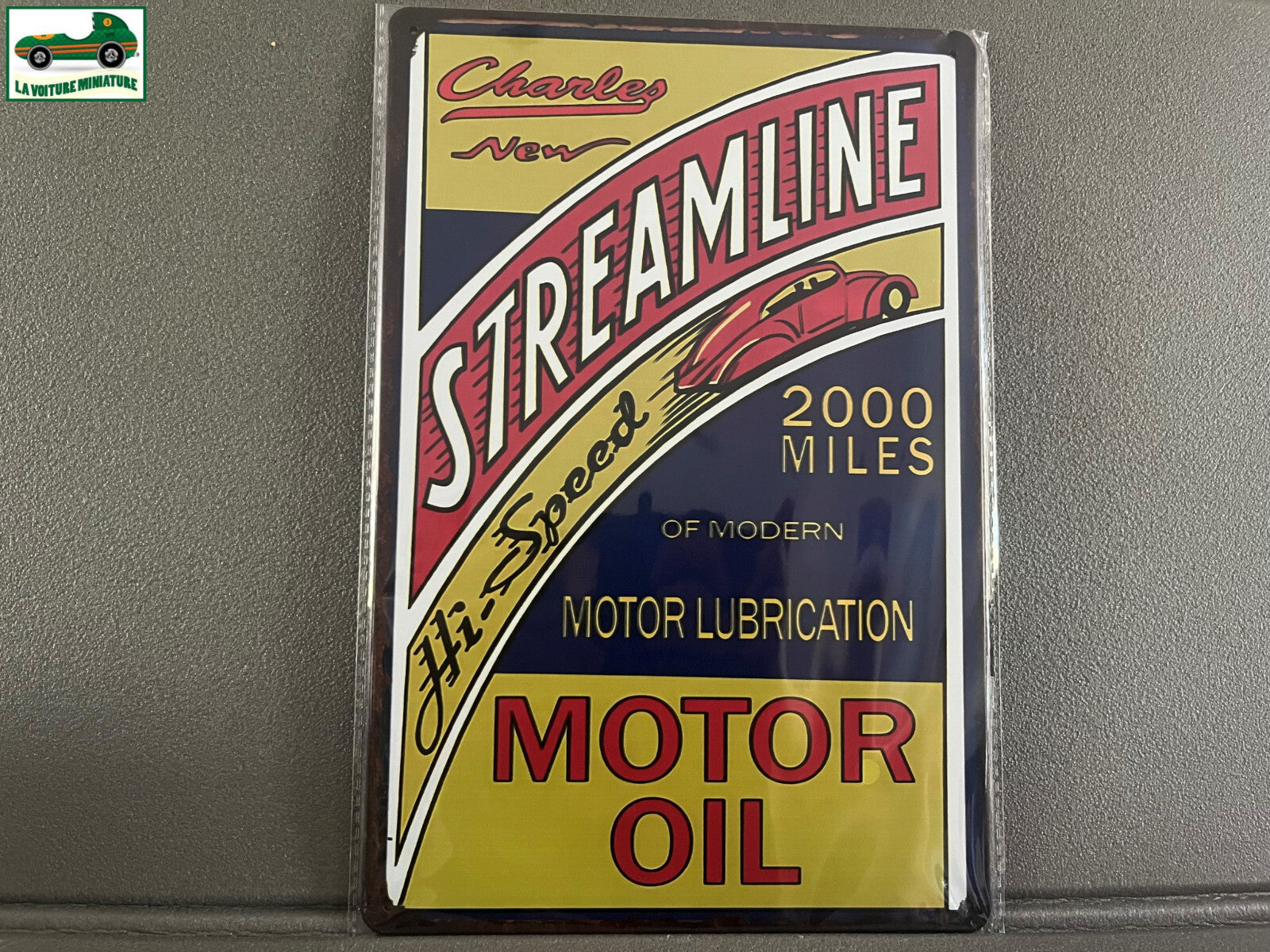 Plaque Métal Voiture Automobile Garage Huile Moteur Streamline 20 x 30 cm