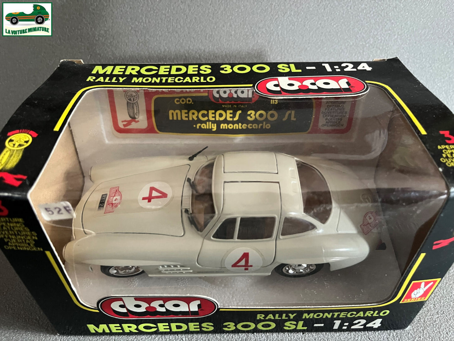 Ancienne Voiture miniature Mercedes 300 SL Rallye Monte Carlo CB Car au 1/24
