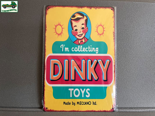 Plaque Métal Jouet Voiture Miniature Dinky Toys Meccano 20 x 30 cm