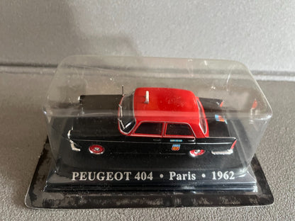 Voiture Miniature Peugeot 404 Paris 1962 Taxi Du Monde au 1/43 Altaya