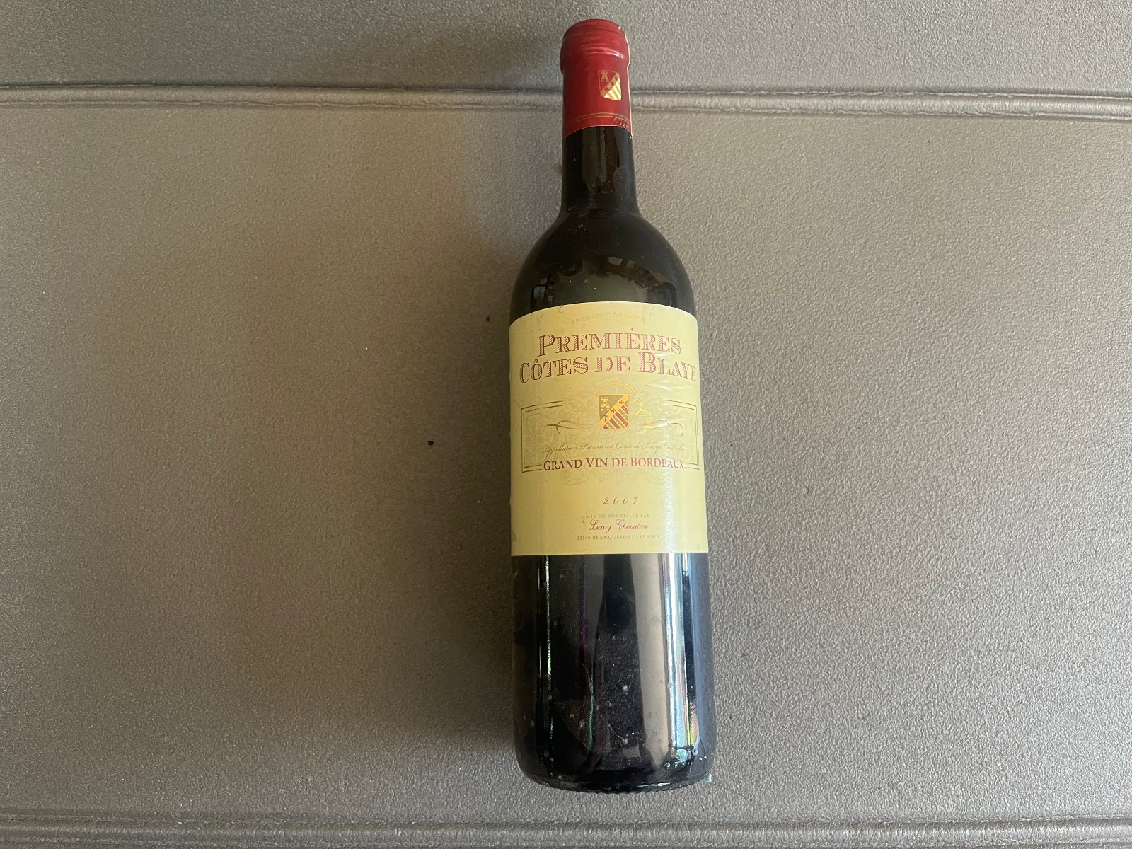 Ancienne Bouteille Vin Bordeaux Blaye Leroy Chevalier 2007 Collection Perso