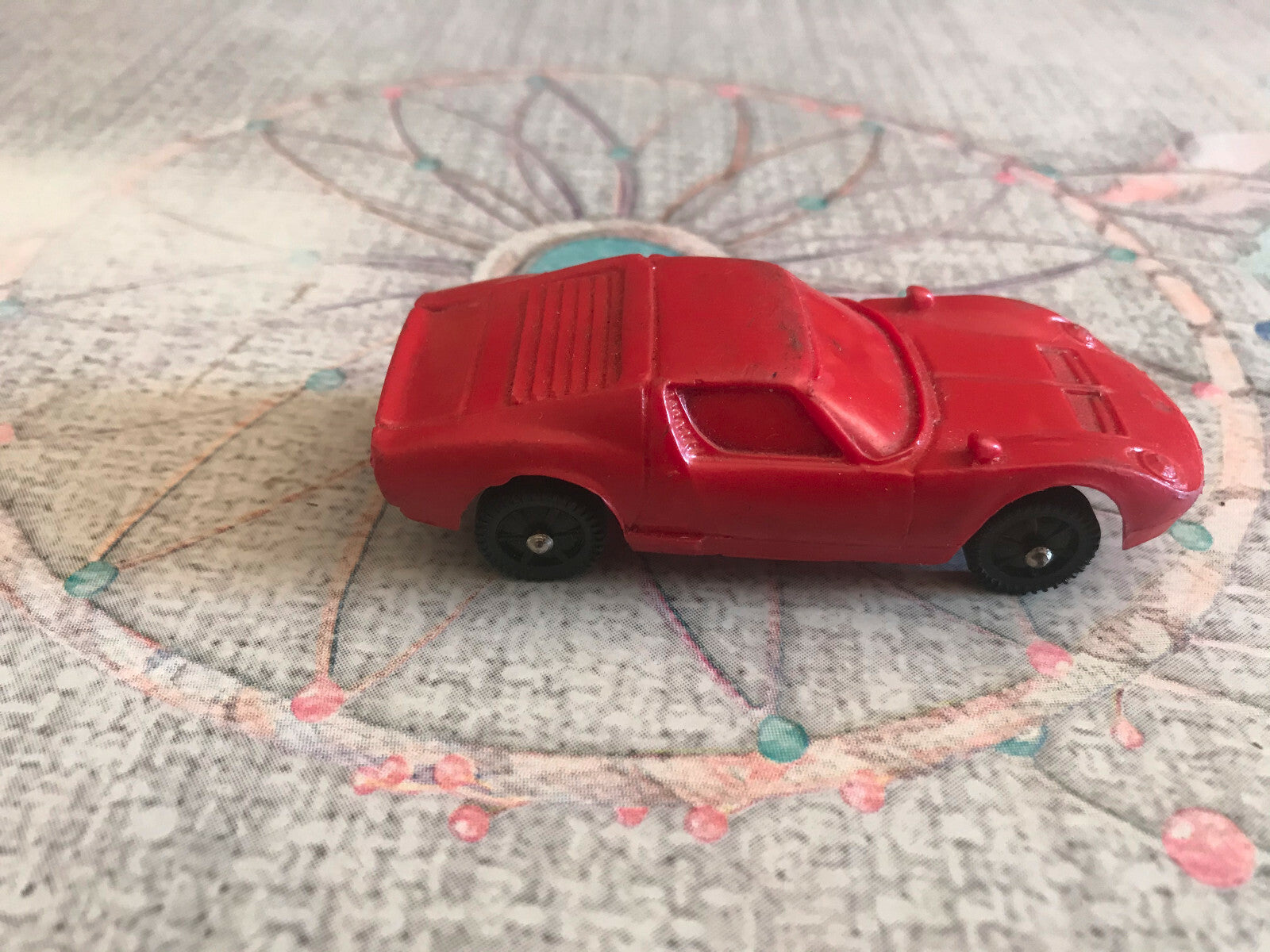 Voiture Miniature Ancien Lamborghini Made W. Germany Steler Plastique Gomme 1/43