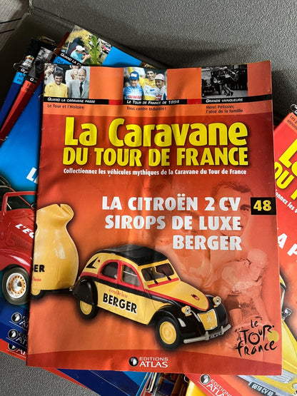Lot + 60 Fascicules Voiture Miniature Tour de France Vélo Norev Atlas 1/43