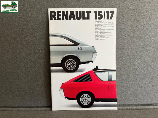 Ancien Dépliant Brochure Documentation Automobile Renault 15/17