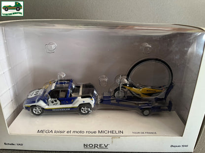 Voiture miniature Mega Loisir Moto Roue Michelin Tour France Norev au 1/43