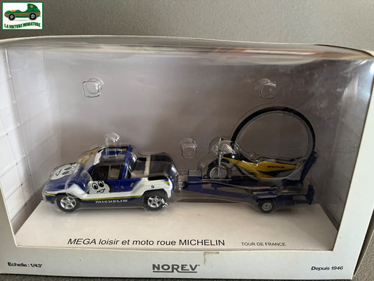 Voiture miniature Mega Loisir Moto Roue Michelin Tour France Norev au 1/43
