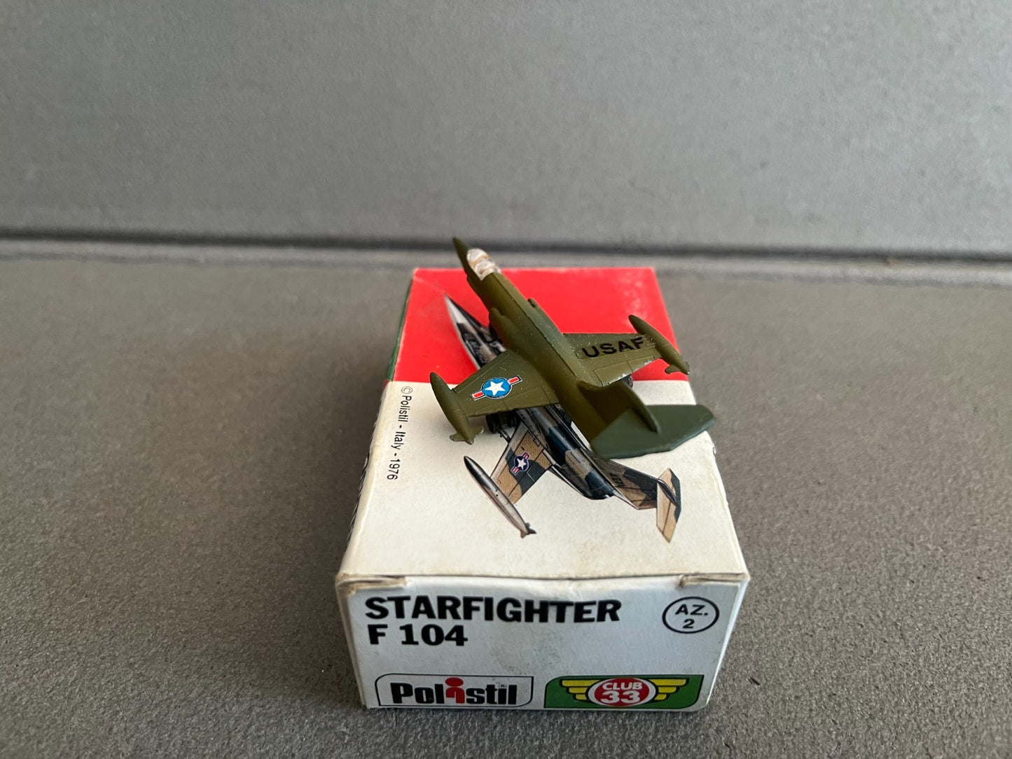 Ancien Avion miniature Militaire Starfighter F 104 Club 33 Polistil 1976