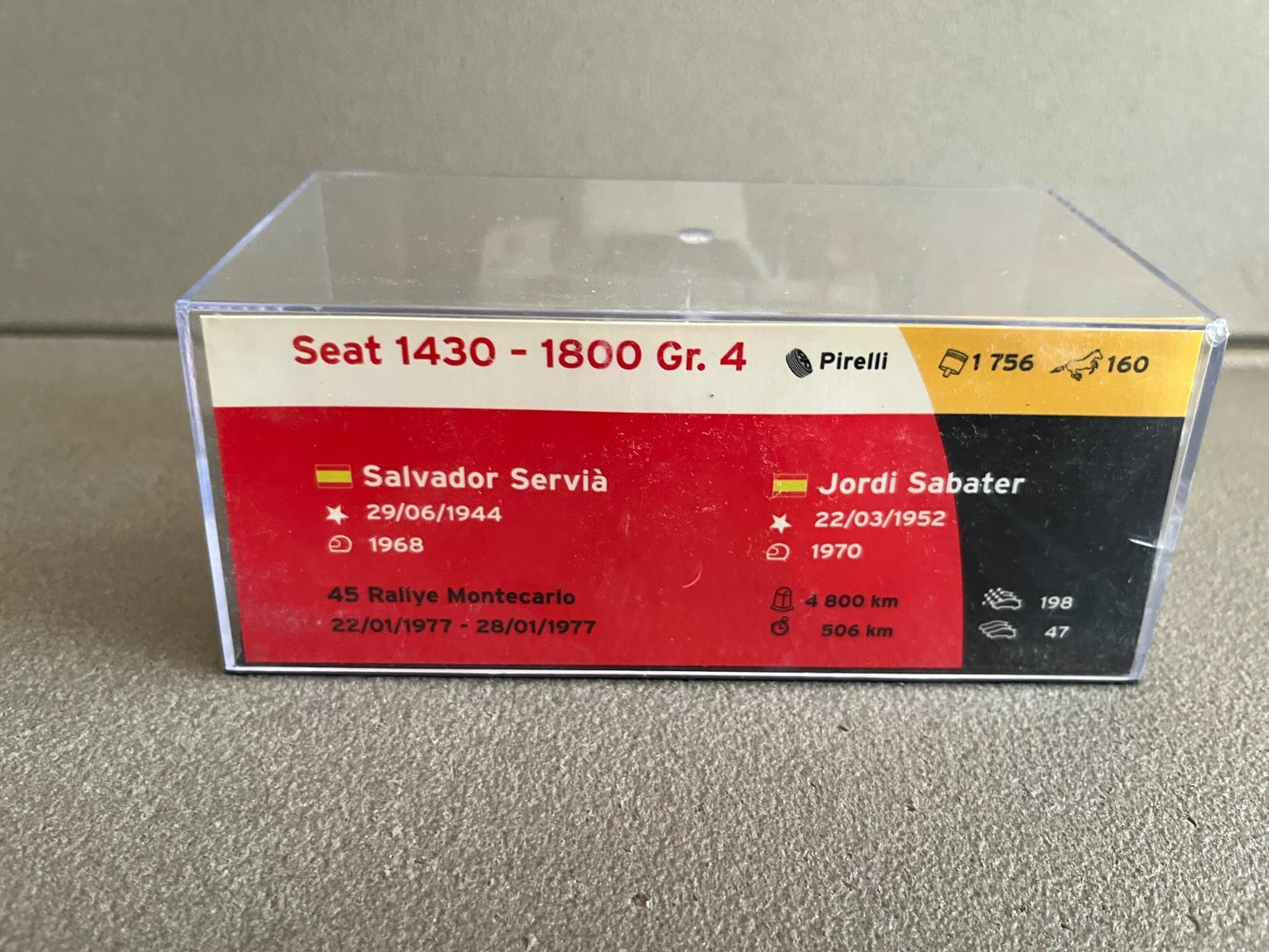 Voiture Miniature Seat 1430 - 1800 Gr. 4 Rallye Monte Carlo 1977 au 1/43