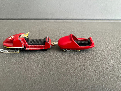 Ancienne Voiture miniature Moto Neige + Remorque Majorette France