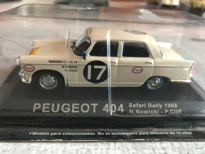 Voiture miniature Peugeot 404 Safari Rally 1968 Nowicki Cliff Rallye 1/43