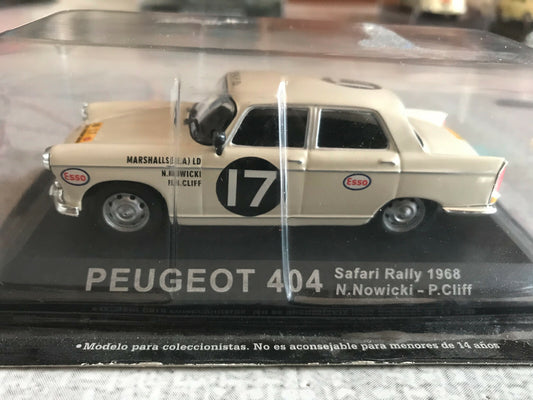 Voiture miniature Peugeot 404 Safari Rally 1968 Nowicki Cliff Rallye 1/43