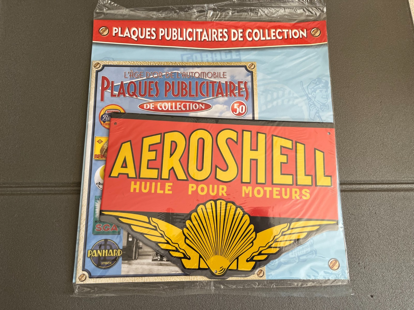 Plaque Métal Voiture Automobile Publicitaire Collection AeroShell Shell Huile
