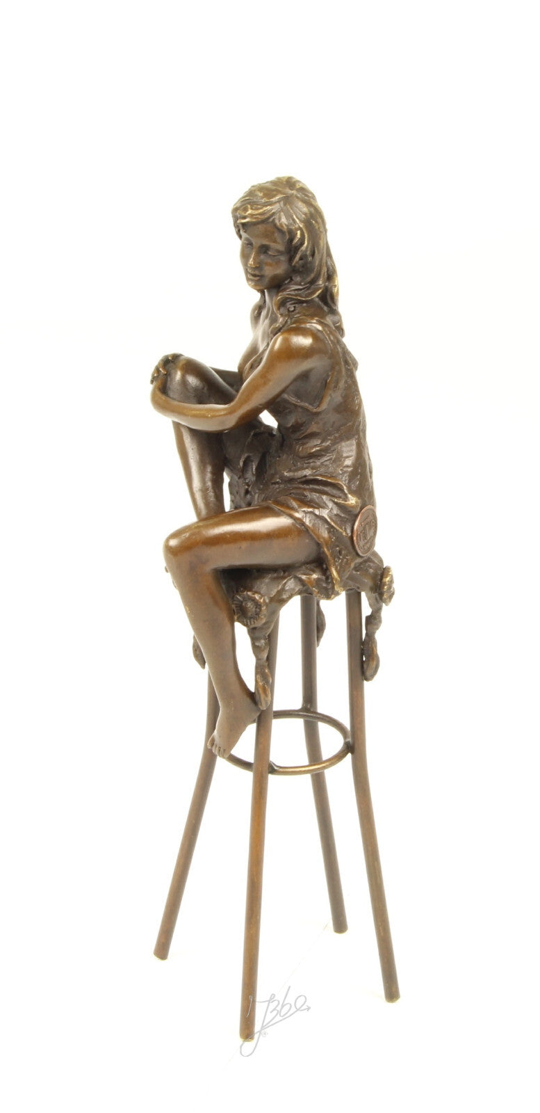 Statue Sculpture Bronze Art Déco Nouveau Femme Tabouret Bar DSBJ-11 Moderne