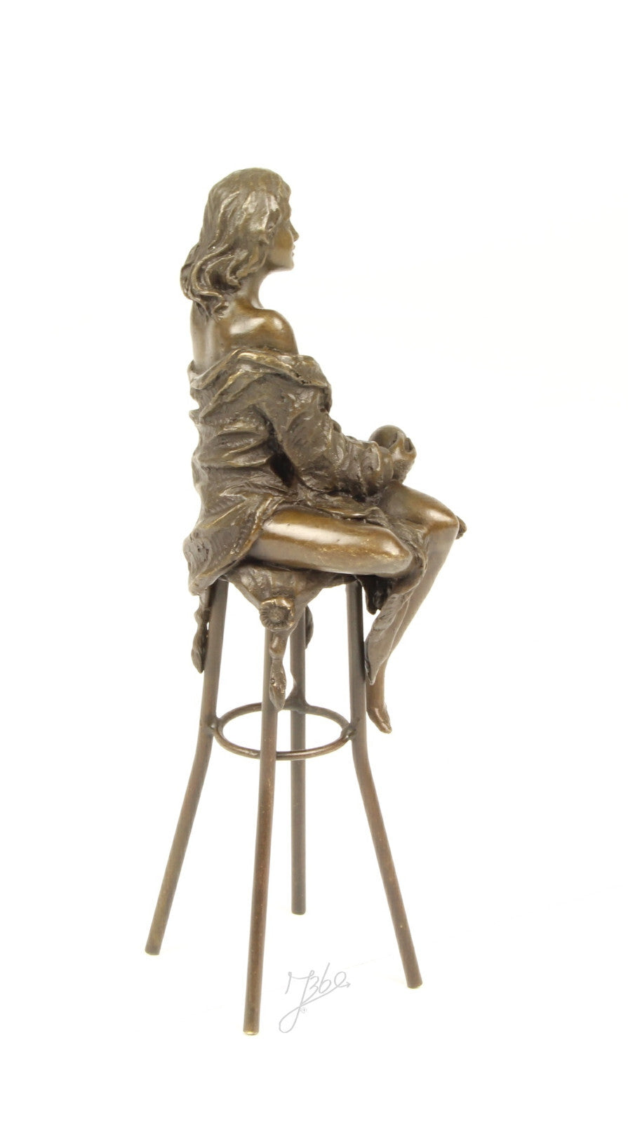Statue Sculpture Bronze Art Déco Nouveau Femme Tabouret Bar DSBJ-12 Moderne