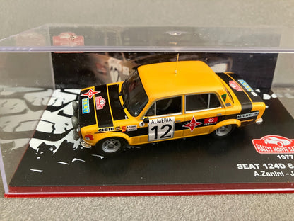 Voiture Miniature Seat 124D S 1800 Rallye Monte Carlo 1977 Altaya au 1/43