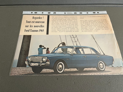 Ancien Dépliant Brochure Documentation Automobile Ford Taunus 1965