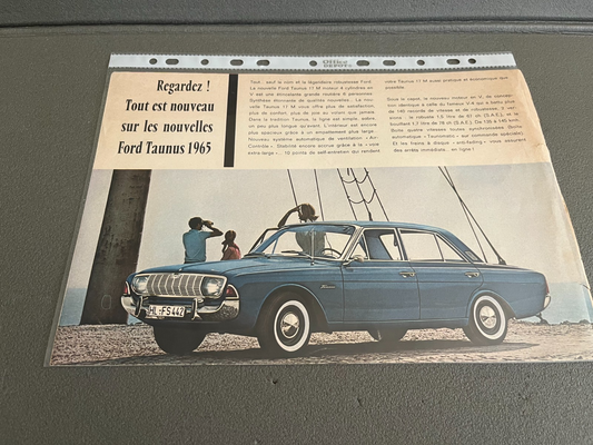Ancien Dépliant Brochure Documentation Automobile Ford Taunus 1965