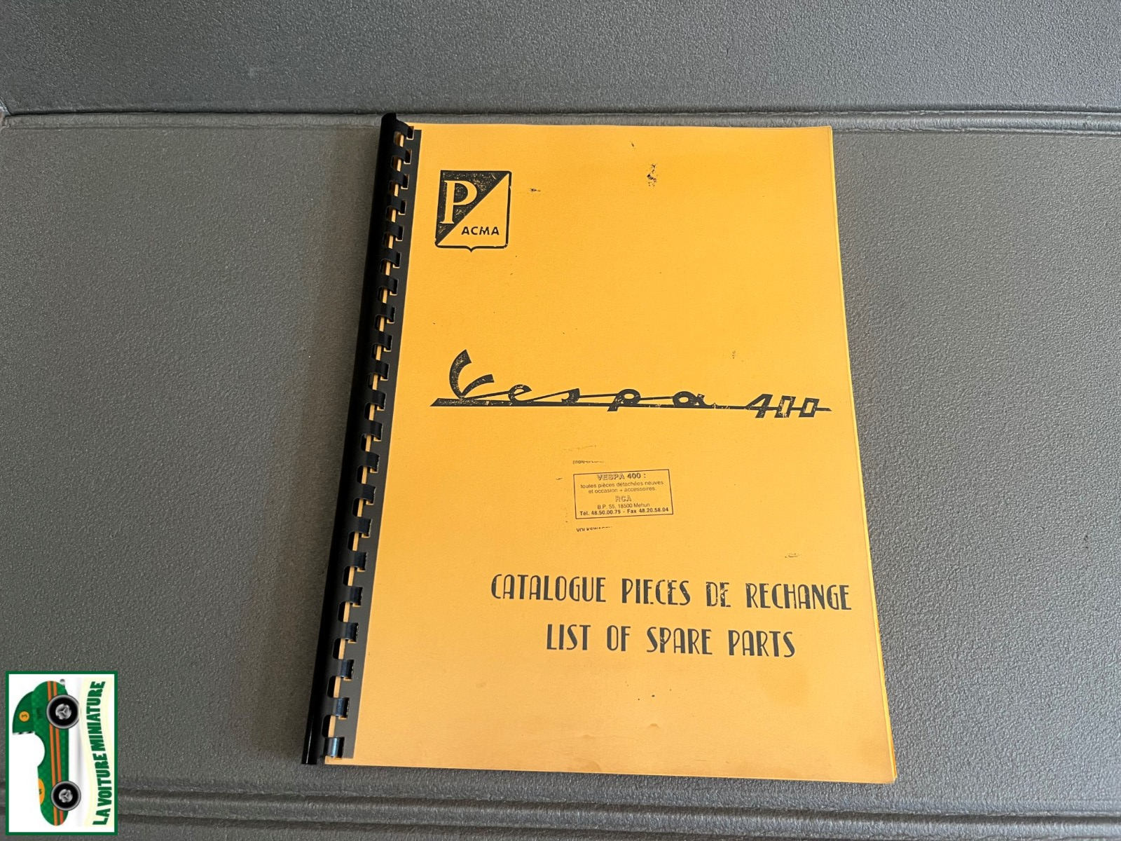 Ancien Dépliant Brochure Documentation Vespa 400 Catalogue Pièces Rechange