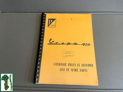 Ancien Dépliant Brochure Documentation Vespa 400 Catalogue Pièces Rechange