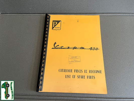 Ancien Dépliant Brochure Documentation Vespa 400 Catalogue Pièces Rechange