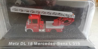 Miniature Camion de Pompiers Metz DL 18 Mercedes-Benz L 319 DeAgostini au 1/72