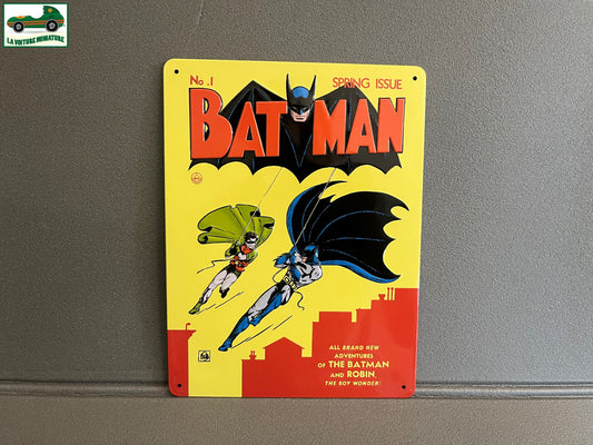 Plaque Métal Murale Comics Couverture Batman and Robin 20 x 26 cm Eaglemoss