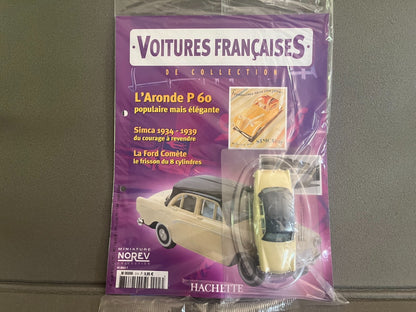 Voiture miniature Simca Aronde P60 Norev Hachette + Fascicule au 1/43