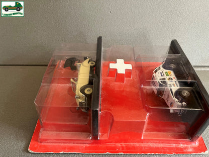 Voiture miniature Duo Citroen 2cv 2 cv Cabriolet 4 Saisons MB Raid Hachette 1/43