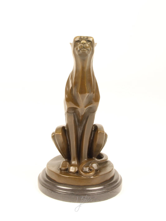 Statue Sculpture Bronze Art Déco Nouveau Guépard DSBJ-2 Moderne