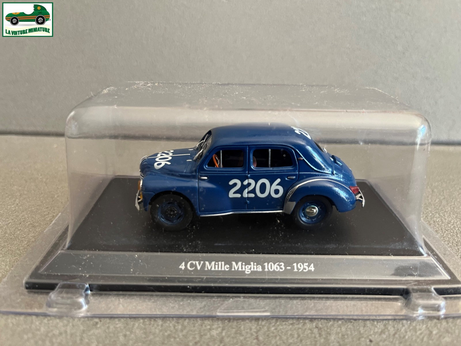 Voiture Miniature Renault 4CV Course Mille Miglia 1063 1954 Eligor au 1/43