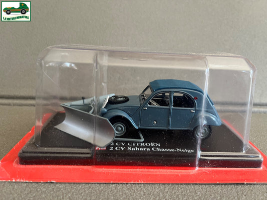 Voiture miniature Citroen 2cv 2 cv Sahara Chasse Neige Auto Plus Hachette 1/43