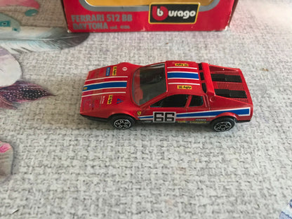 Ancienne Voiture Miniature Ferrari 512 BB Burago Made in Italy 1/43