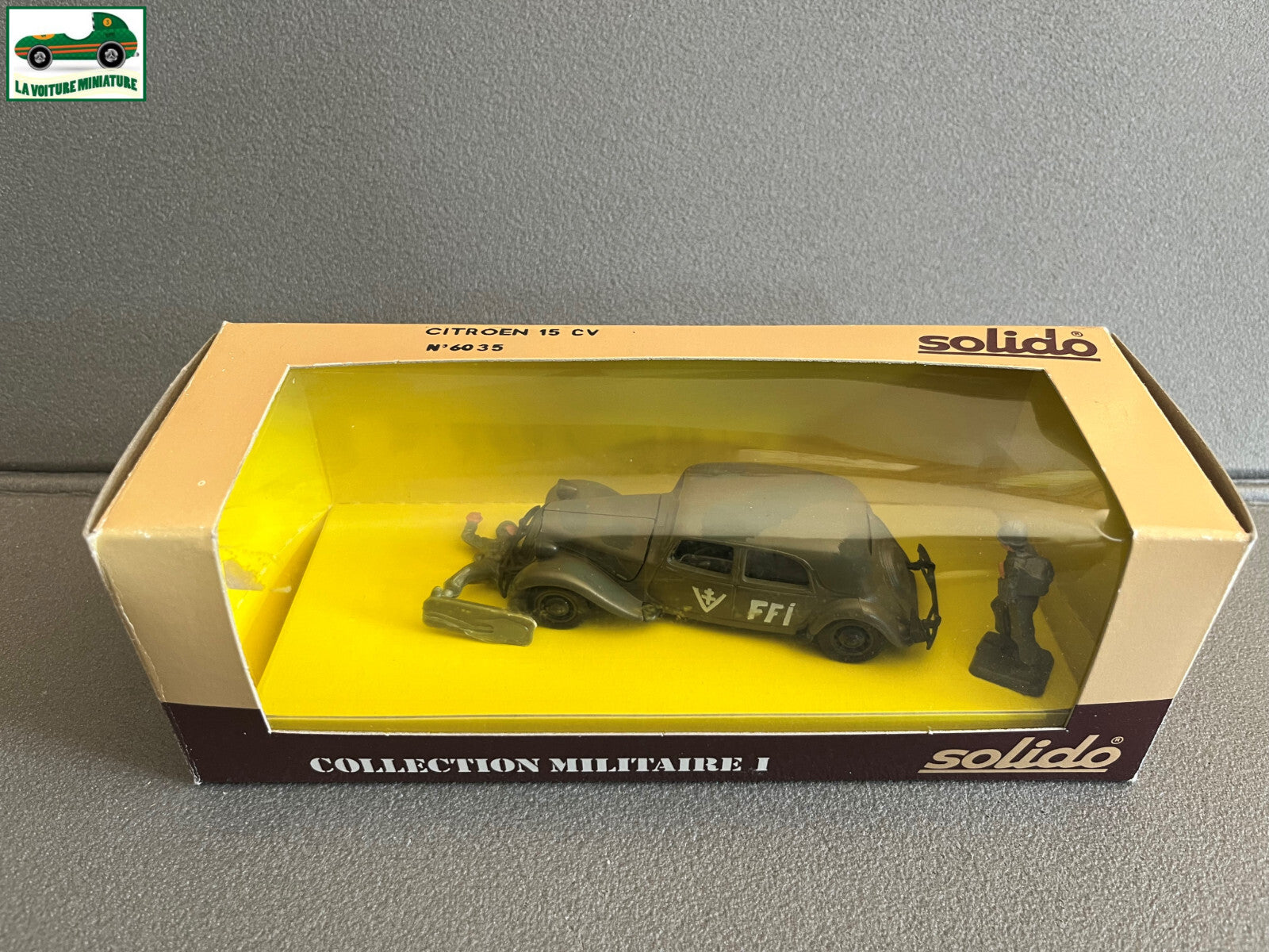 Voiture Miniature Militaire Citroen 15CV Traction FFI 6035 Solido 1/43