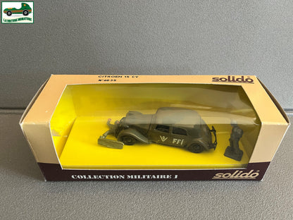 Voiture Miniature Militaire Citroen 15CV Traction FFI 6035 Solido 1/43