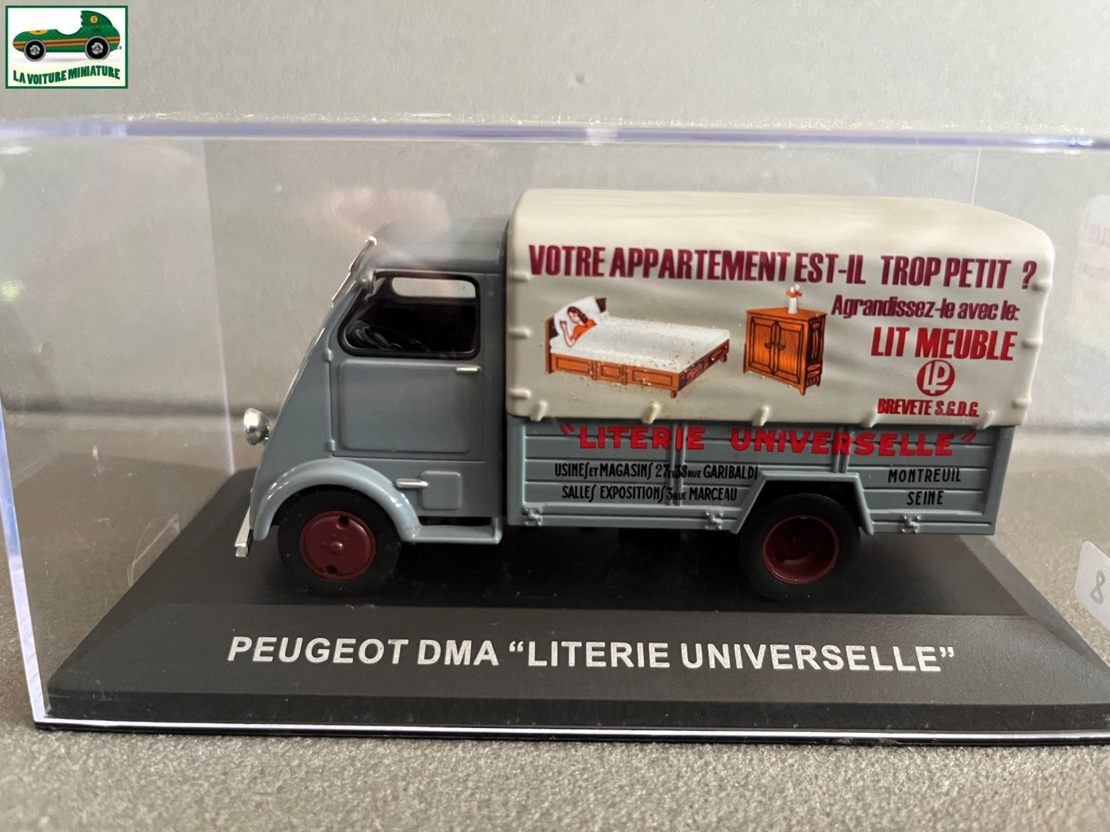Voiture Miniature Camion Publicitaire Peugeot DMA Literie Universelle au 1/43