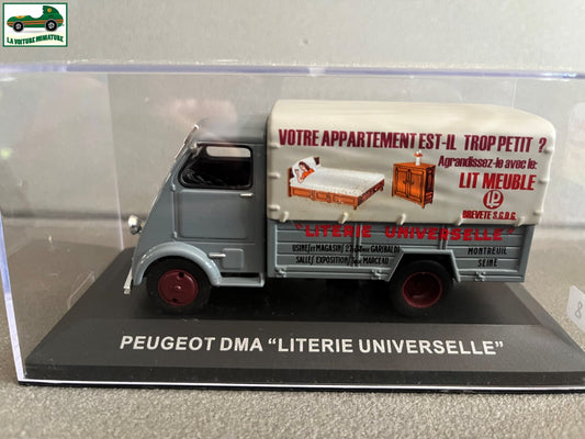 Voiture Miniature Camion Publicitaire Peugeot DMA Literie Universelle au 1/43