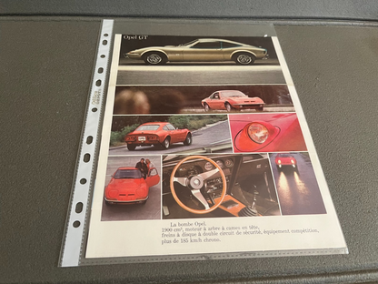 Ancien Dépliant Brochure Documentation Automobile Opel GT