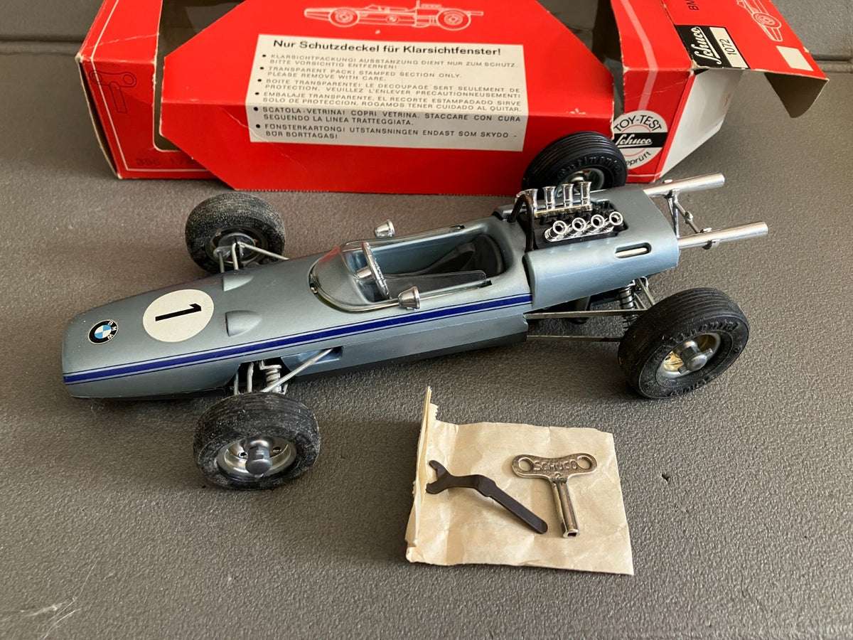 Ancienne Jouet Mécanisme Clé Voiture Miniature BMW Formel 2 Schuco 1072 Germany