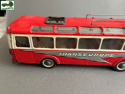 Jouet Ancien Bus Tôle Joustra autobus Setra Transeurope Vintage