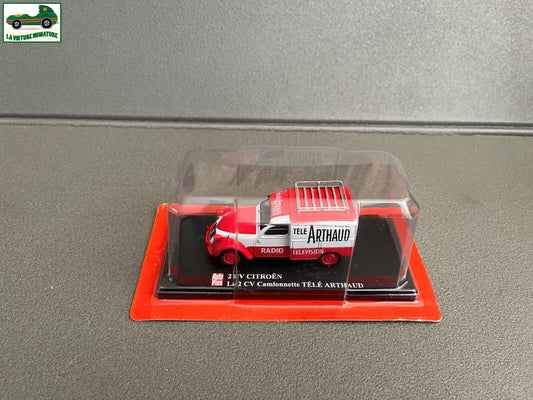 Voiture miniature Citroen 2cv 2 cv Télé Arthaud Auto Plus Hachette 1/43