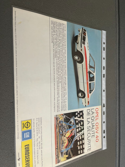 Ancien Dépliant Brochure Documentation Automobile Opel Variations 75