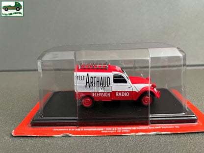 Voiture miniature Citroen 2cv 2 cv Télé Arthaud Auto Plus Hachette 1/43