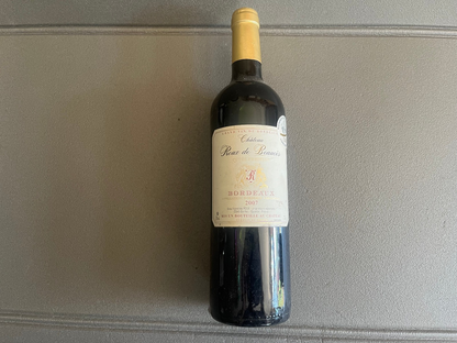 Ancienne Bouteille Vin Bordeaux Chateau Roux Beaucés 2007 Collection Personnelle